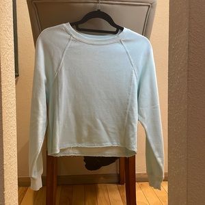 blue cropped sweatshirt